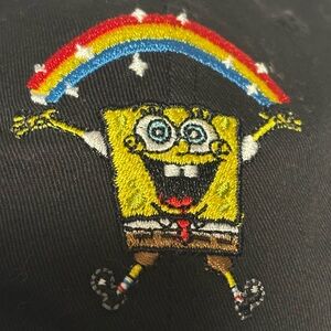 SpongeBob Squarepants black rainbow trucker hat imagination dad cap